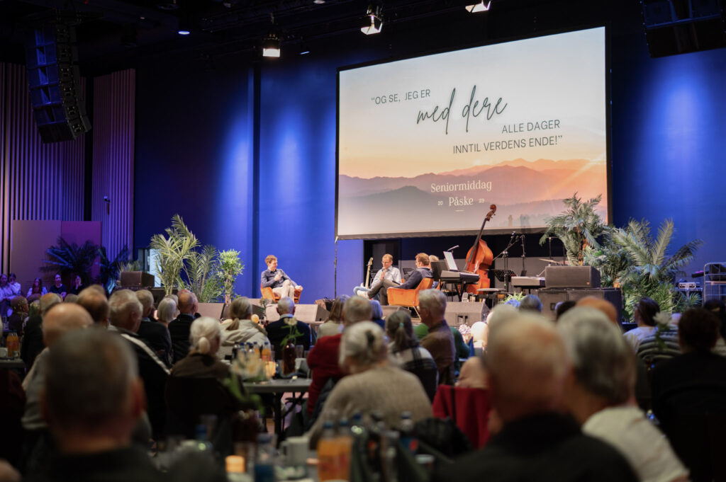 A panel discussion about the church during the senior lunch