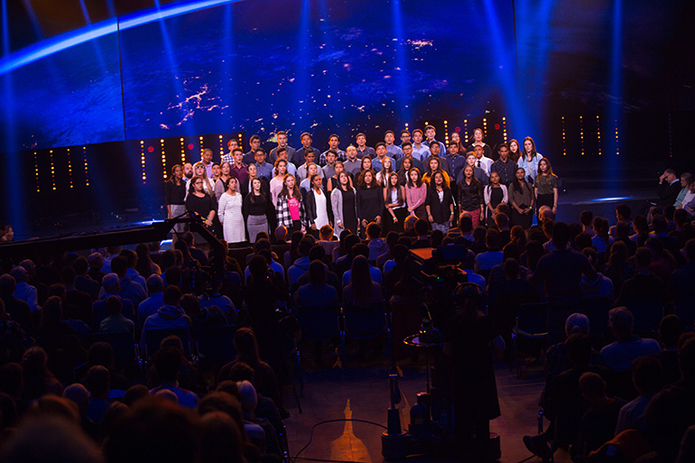 /></p>
<p><em>56 South American youth, who attended both the Easter Camp and the Easter conference, sing for the other conference participants in both Norwegian and Spanish. Photo: BCC</em></p>
<p>BCC would like to thank all volunteers who participated at the conference, be it with image production, translation, security and first aid, or in many other ways, in order to make a successful and memorable event for many thousands of children, youth, and adults at Easter.</p>
<p><img decoding=