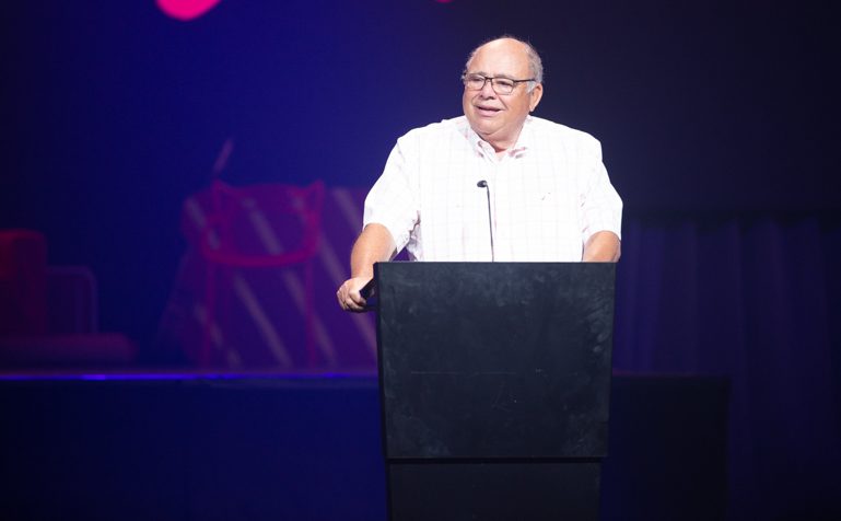 /><br />
<em>Kåre J. Smith has held many speaches that have given children, youth, and adults inspiration to live the life of faith through these several weeks of summer. Photo: BCC</em></p>
<p><img decoding=